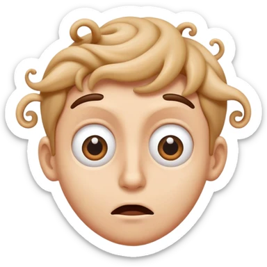 Confused face with swirly eyes and dizzy expression sticker