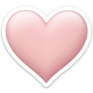 Light pink heart, powder pink shade sticker