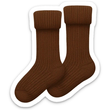 Brown ribbed socks sticker