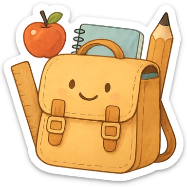 bitte etwas, was die schule repräsentiert und es soll cute sein ohne hintergrund sticker