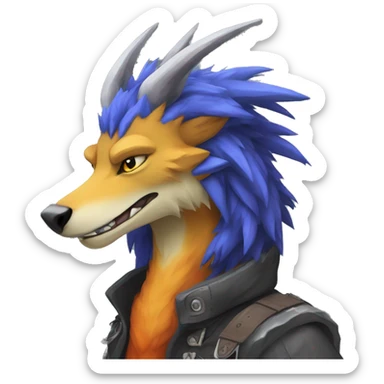 a colorful edgy vernid-sergal-fionbri sticker