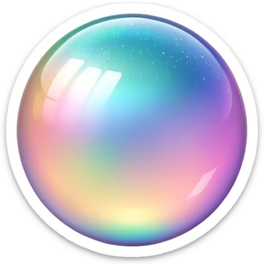 Pastel sparkly glittery iridescent colorful transparent ball sphere orb sticker