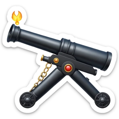 Black Shiny Naval Smoothbore Muzzle-Loading Can sticker