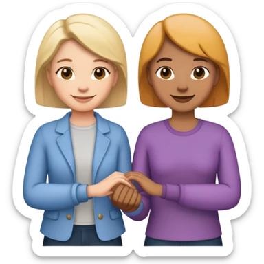 lesbian couple holding hands sticker