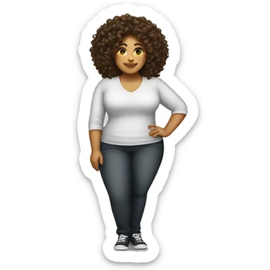 Plus size Latina curly headed woman sticker