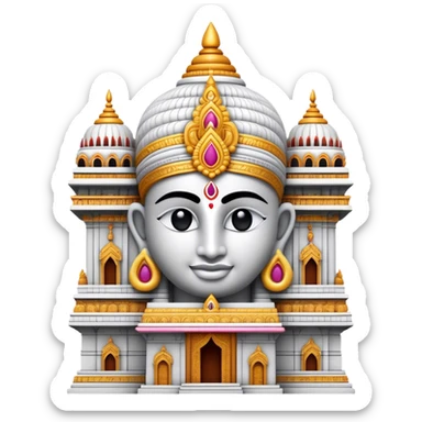 Cinematic Realistic Tirupati Balaji Temple Landmark Emoji, depicted with intricate carvings and spiritual aura rendered with lifelike detail and radiant, divine lighting. sticker