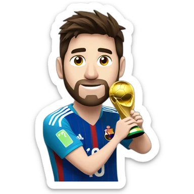 Messi con la copa del mundo sticker