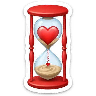 hourglass with a heart inside sticker