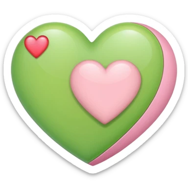 A half light green half light pink heart sticker