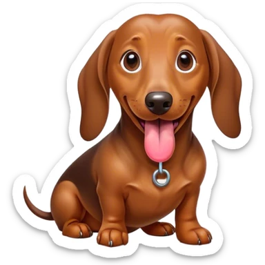 dachsund dog with the tongue out sticker