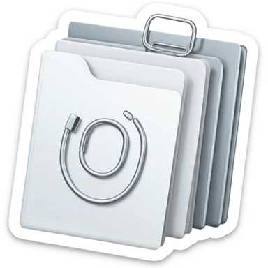 three document files, all clipped together with a large paperclip sticker