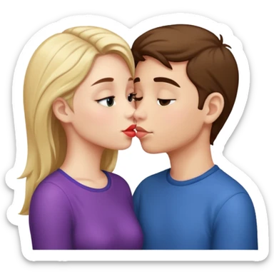 boy and girl making out sticker