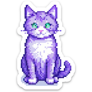 cat icon pixel art style sticker
