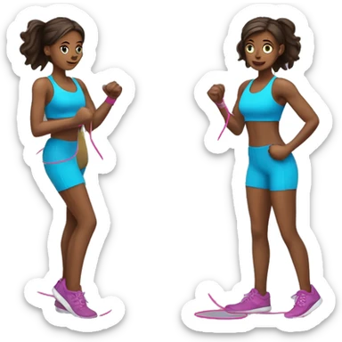 gym junkie female skipping rope sticker