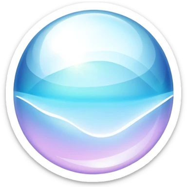 Minimalist ethereal glowing orb with soft subtle waves radiating outward, gentle floating aura, elegant and minimal sticker
