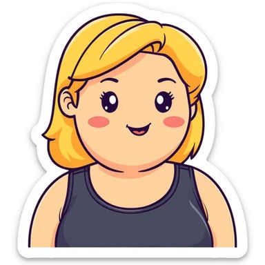 blonde plus size girl with happy expression sticker