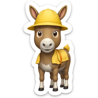 donkey with yellow hat sticker