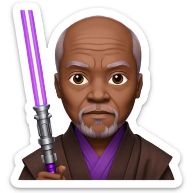 star wars master windu with purple lightsaber sticker