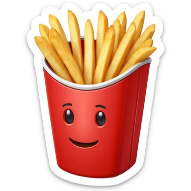 fries in a red container sticker