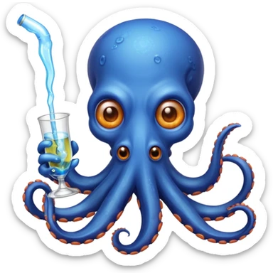 Octopus with a glass meth pipe  sticker