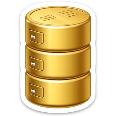 a battery emoij, containing vertically stacked coins sticker
