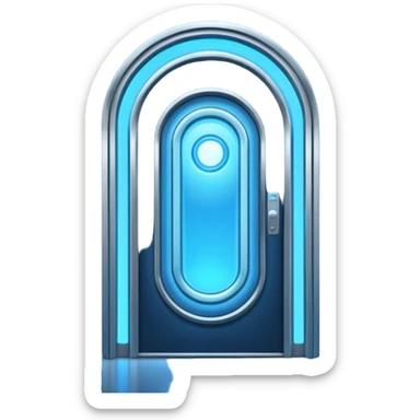 futuristic door portal sticker