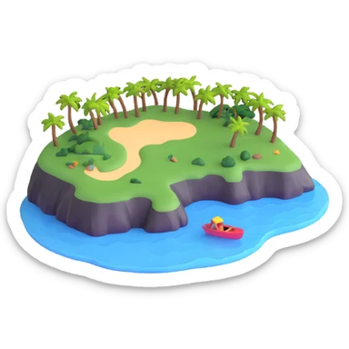 SimDay Bay near a lush island in the Pacific Ocean sticker