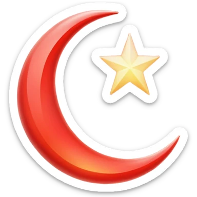 red crescent moon with glow sticker