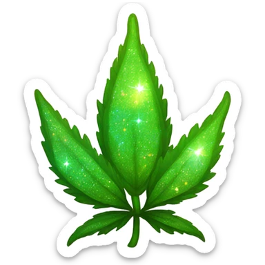 Sparkling holographic Hemp 420 plant growing  sticker