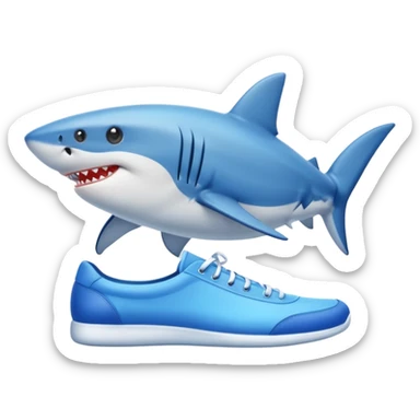 Shark with blue shoes sticker