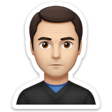 John Saxon with dark brown hair sticker