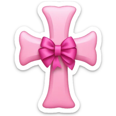 CROSS WITH PINK BOW sticker
