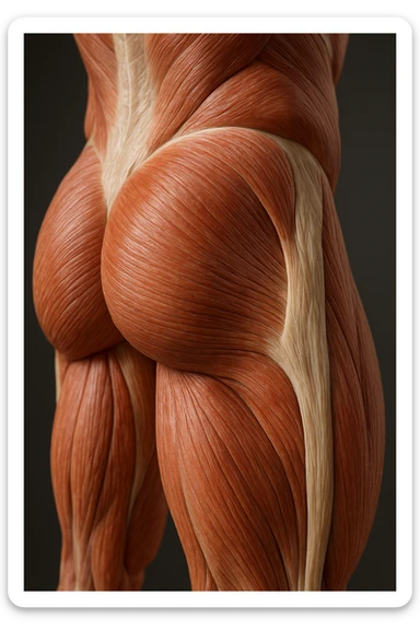 MUSCOLI ANATOMICI DI GLUTEI UMANI, IPERREALISTICI 4K sticker