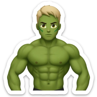Strong Hulk emoji style sigma boy sticker