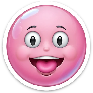 emoji chewing bubble gum sticker