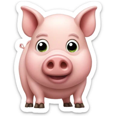 Pig holding poo sticker