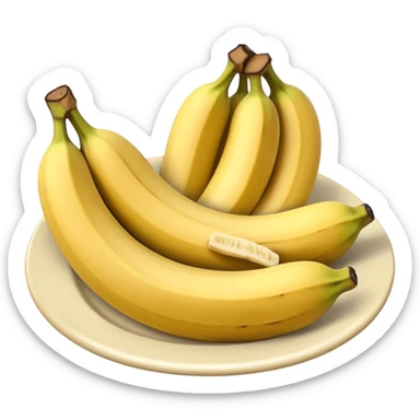 Panquecas em um prato redondo com rodelas de banana sticker