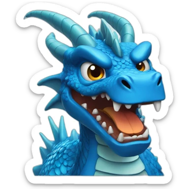 Angry Blue Dragon sticker