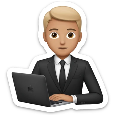 A marketer with a black macbook sticker