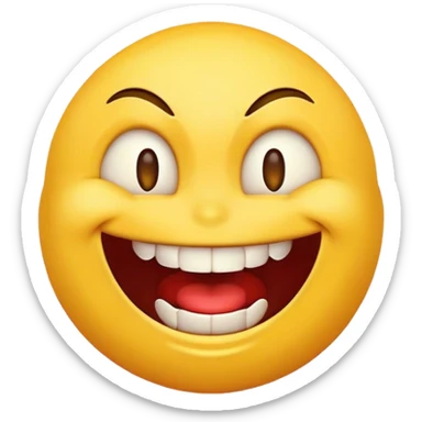 Emoji with evil laugh  sticker
