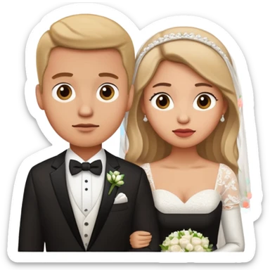 confused newlywed couple sticker