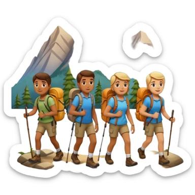 people wearing backpack to camping sticker