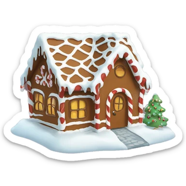 Gingerbread house in snow sticker