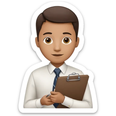 Manager + clipboard + tie, Cafe staff. sticker