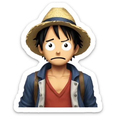 Luffy looking confused sticker