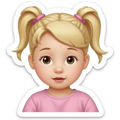 baby with ponytail sticker