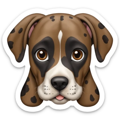 Brindle color, miniature Great dane, small face, floppy ears sticker
