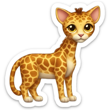 cat with giraffe neck sticker