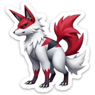 Edgy Cool Beautiful Zangoose-Zoroark, full body sticker