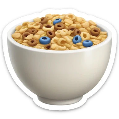 A bowl of cereal WITH MILK sticker